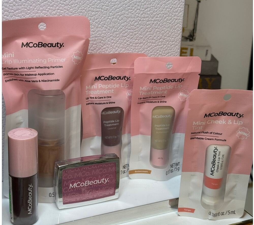 MCoBeauty 6 Pc BUNDLE - Lip Oil, Primer, Lip Treatment, Blush, Cheek & Lip Tint